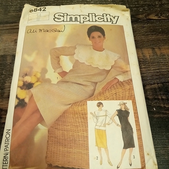Vintage Simplicity Sewing Pattern 6842 Women's Dress Size 14 - Picture 1 of 2